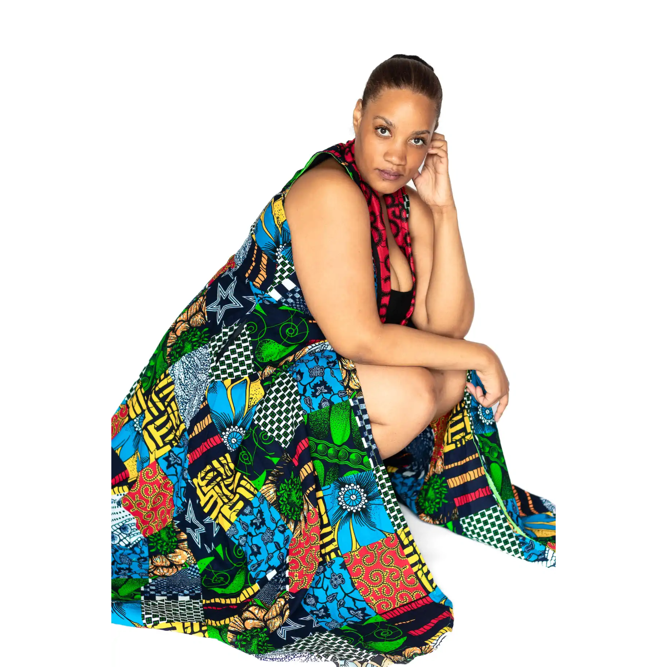 African Rainbow Breeze ' Sleeveless Split Maxi Dress - Image 7