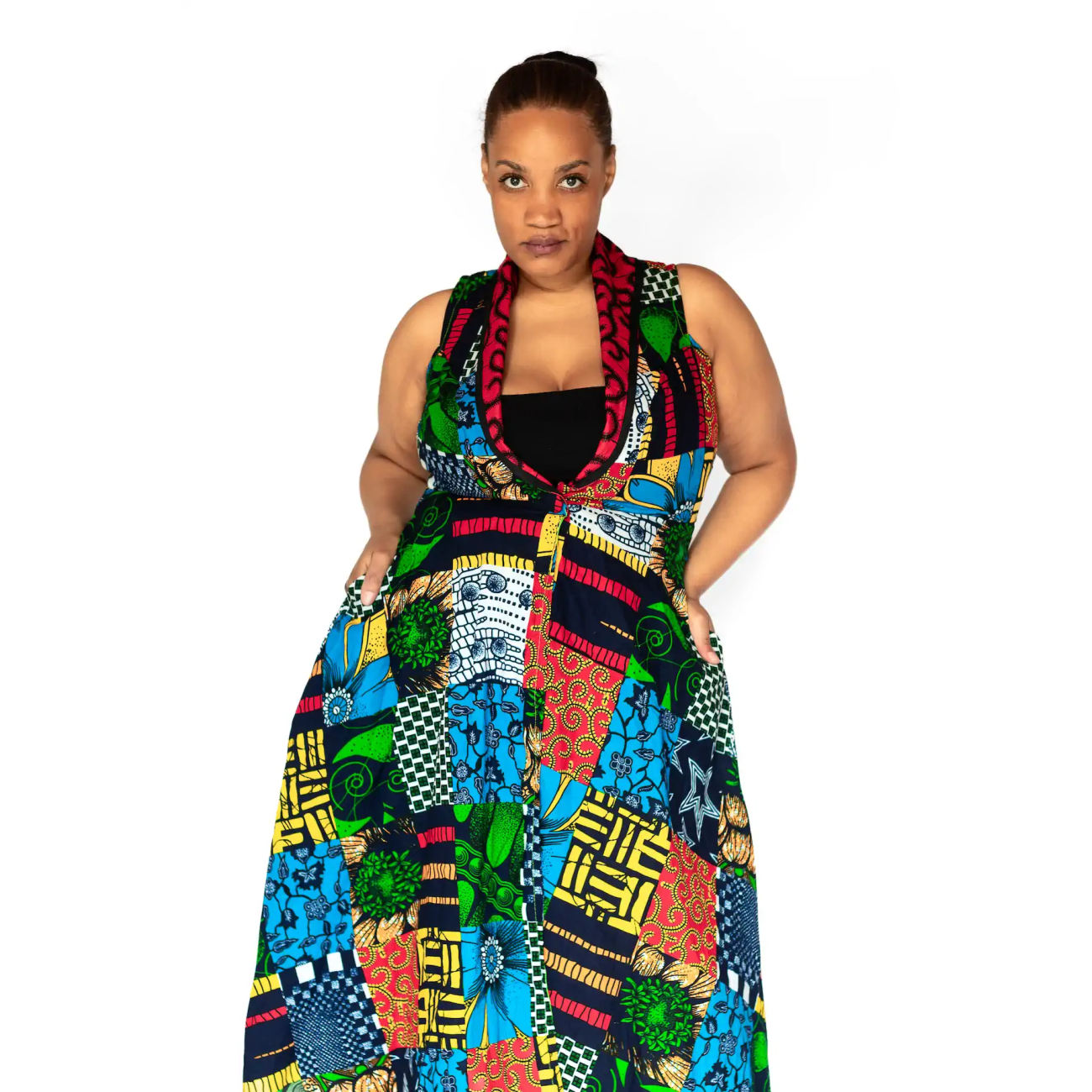 African Rainbow Breeze ' Sleeveless Split Maxi Dress - Image 4