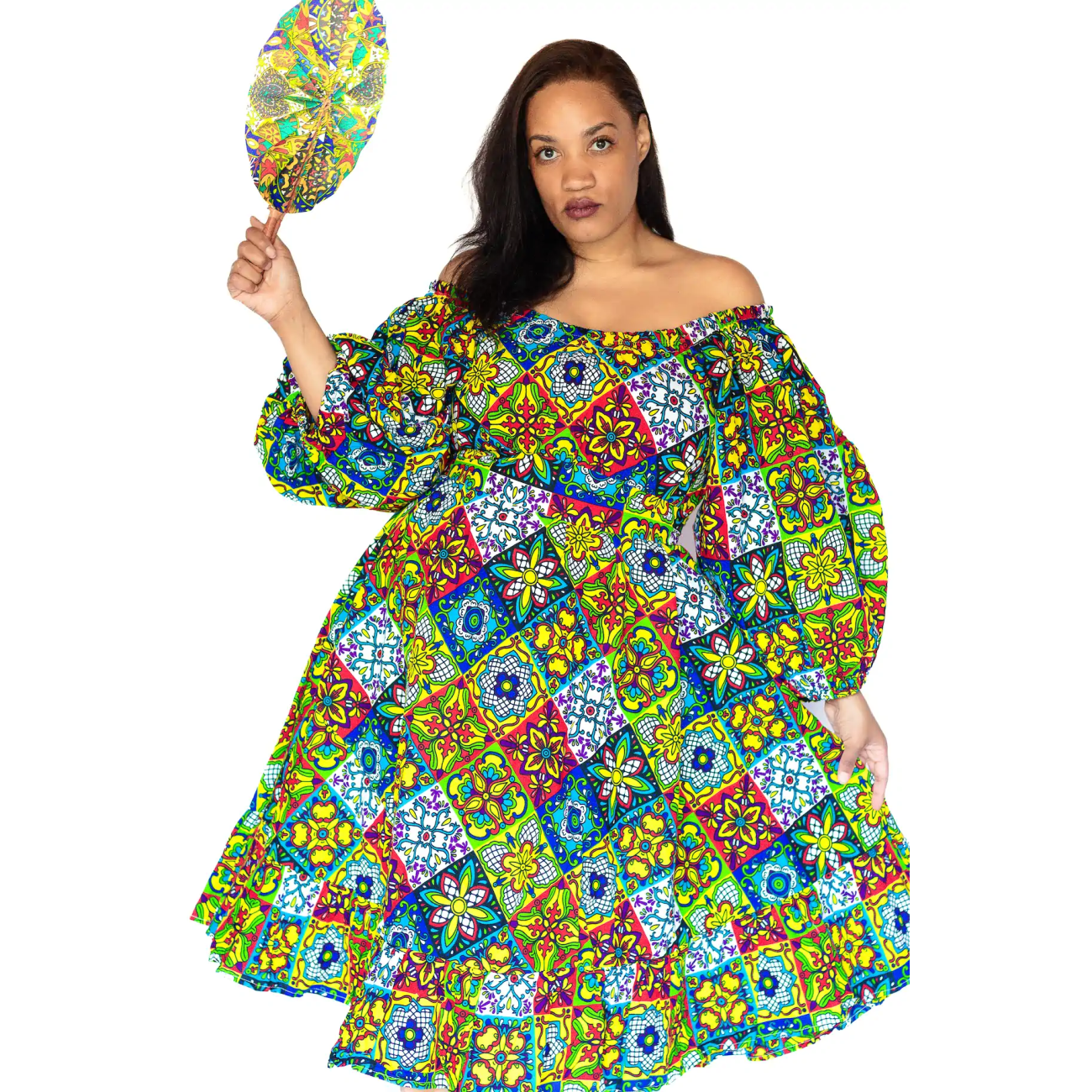 Sunrise Splendor' African Chic Dress Set - Image 3