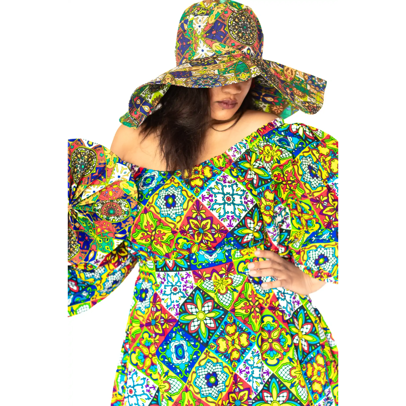 Sunrise Splendor' African Chic Dress Set - Image 5