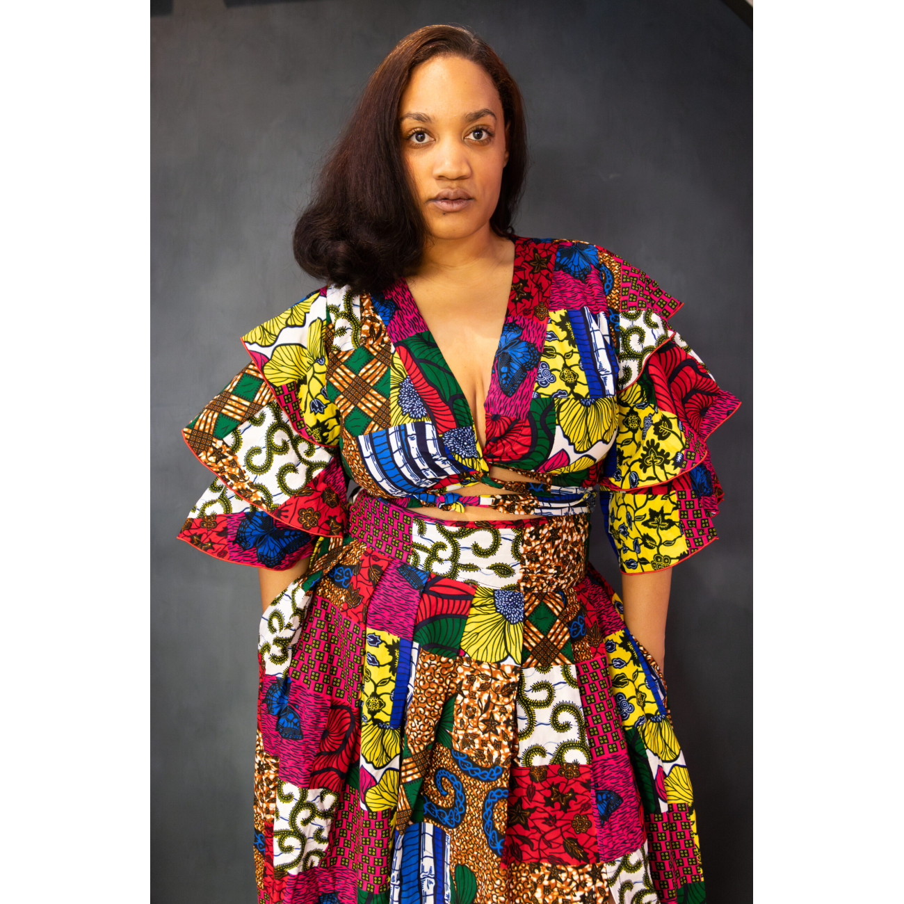 Bold Mixed Colors Two-Piece Set