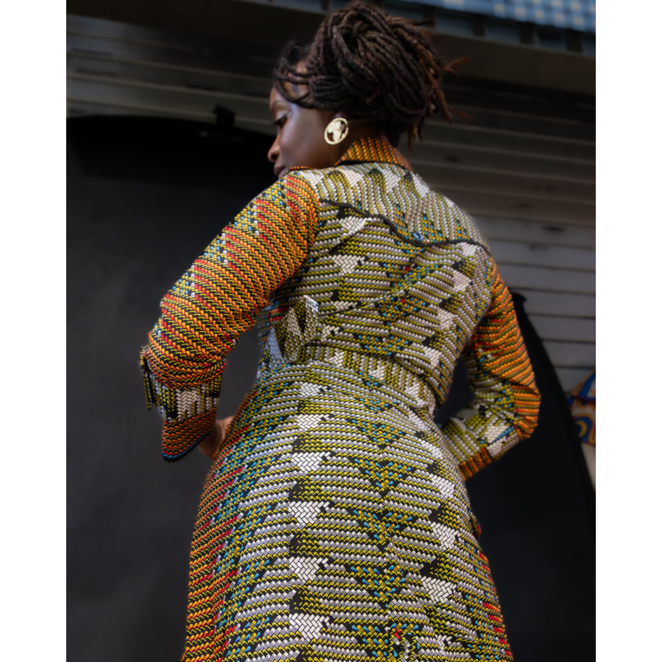 African Print Trench Dress - Image 2