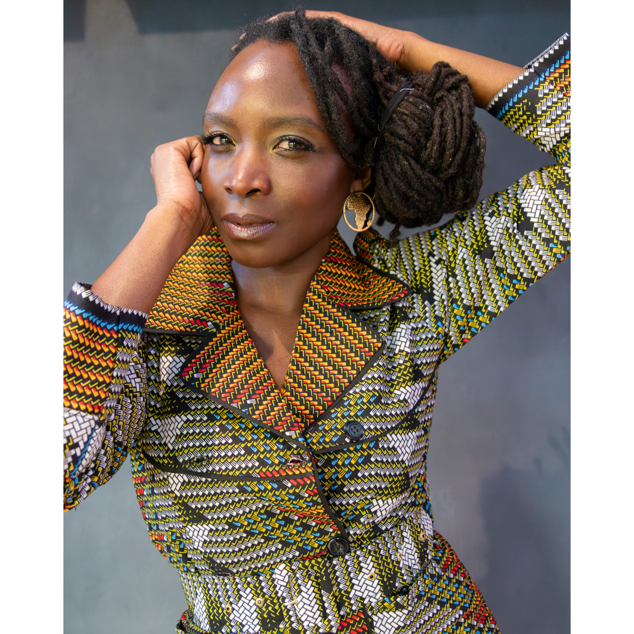 African Print Trench Dress - Image 3