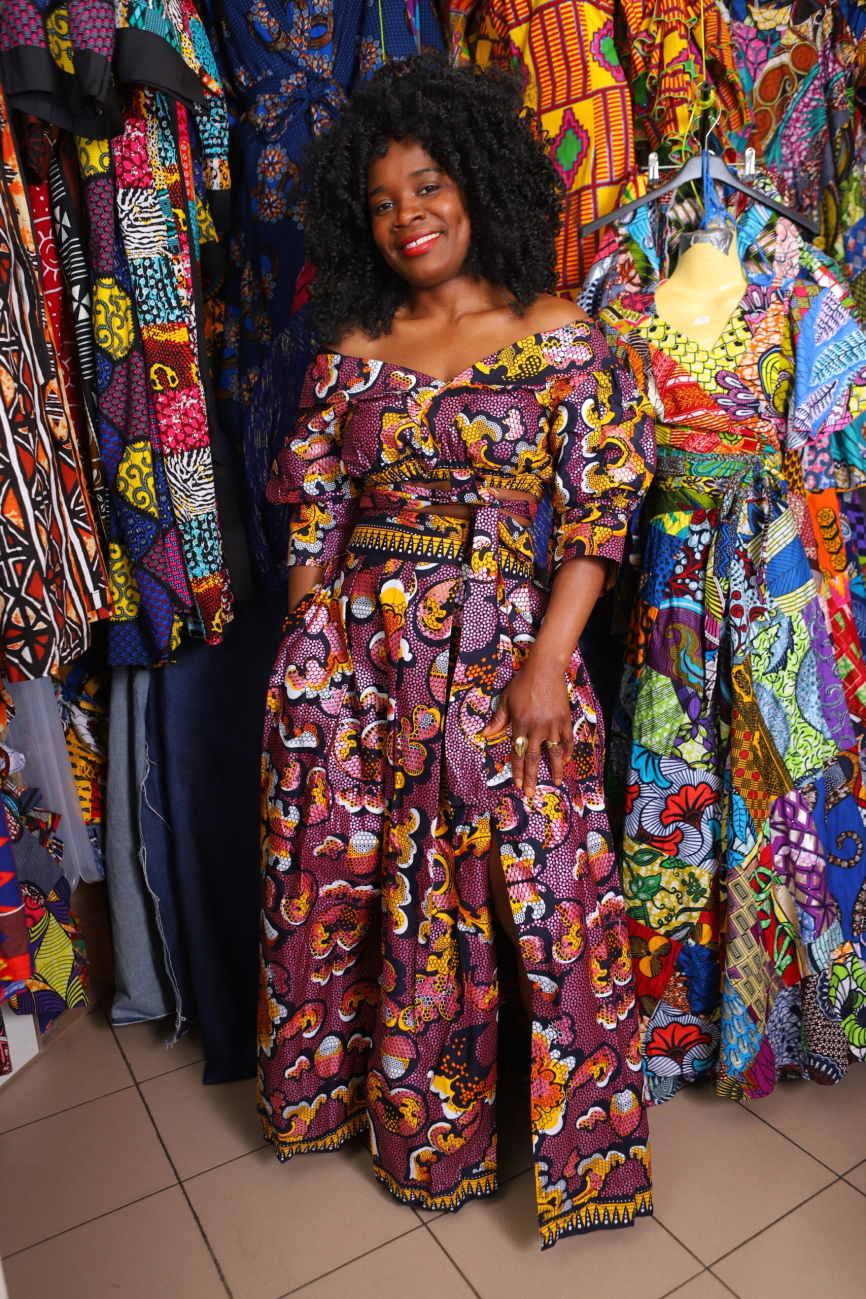 Purple Sunset African Two-Piece Set