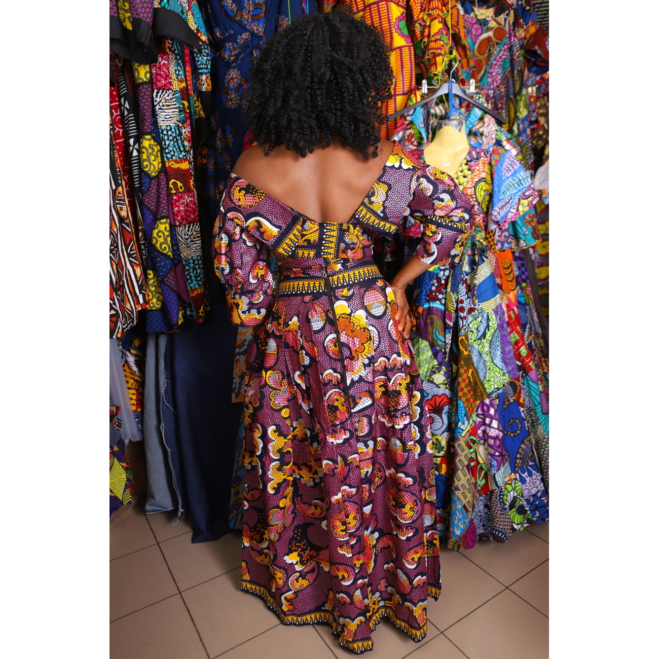 Purple Sunset African Two-Piece Set - Image 3