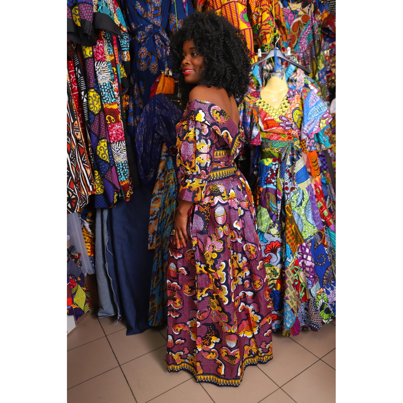 Purple Sunset African Two-Piece Set - Image 5